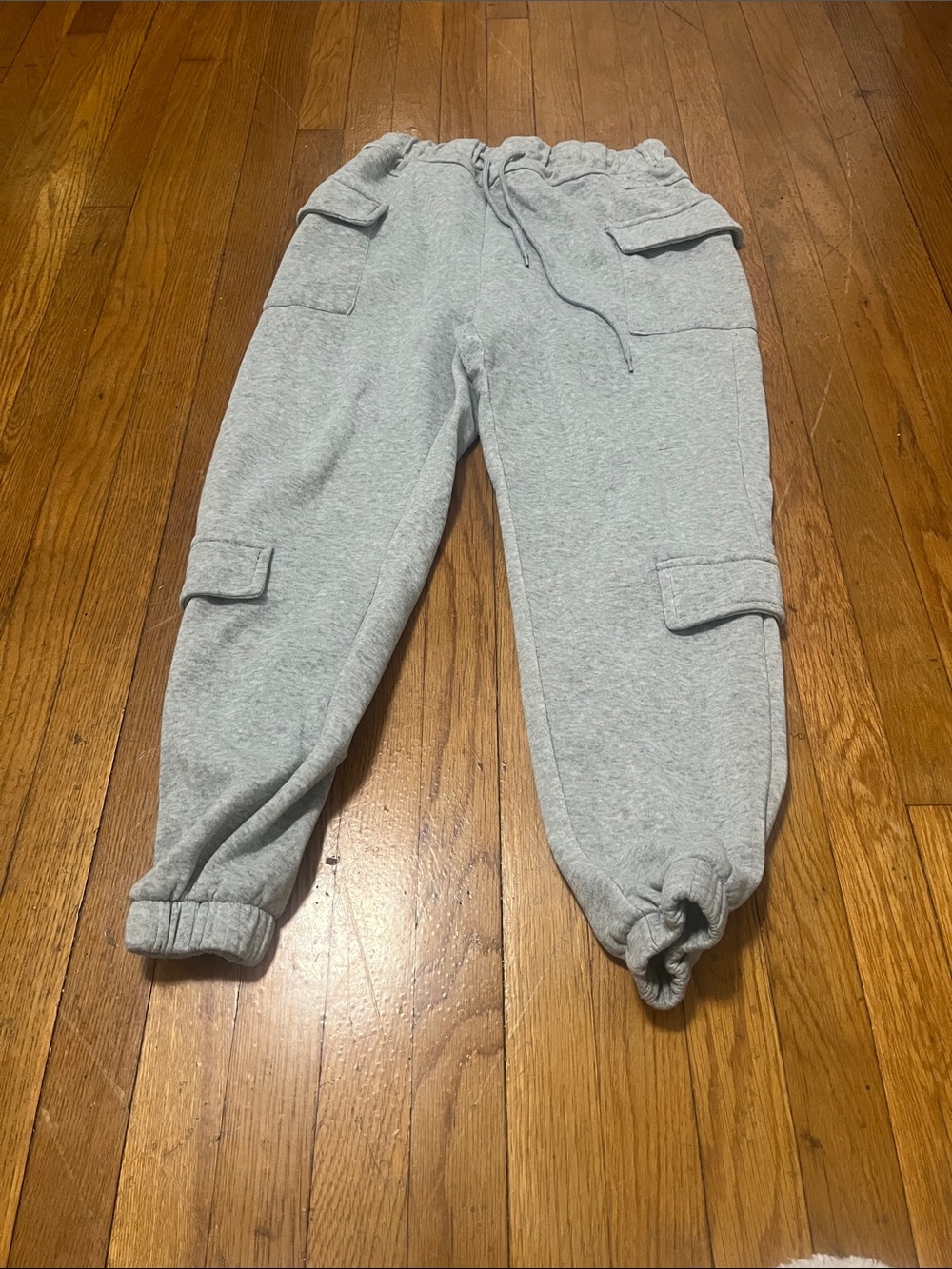 New Look Gray Cargo Jogger Sweatpants